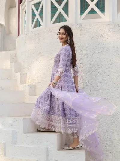 Graceful Cotton Embroidered Trio